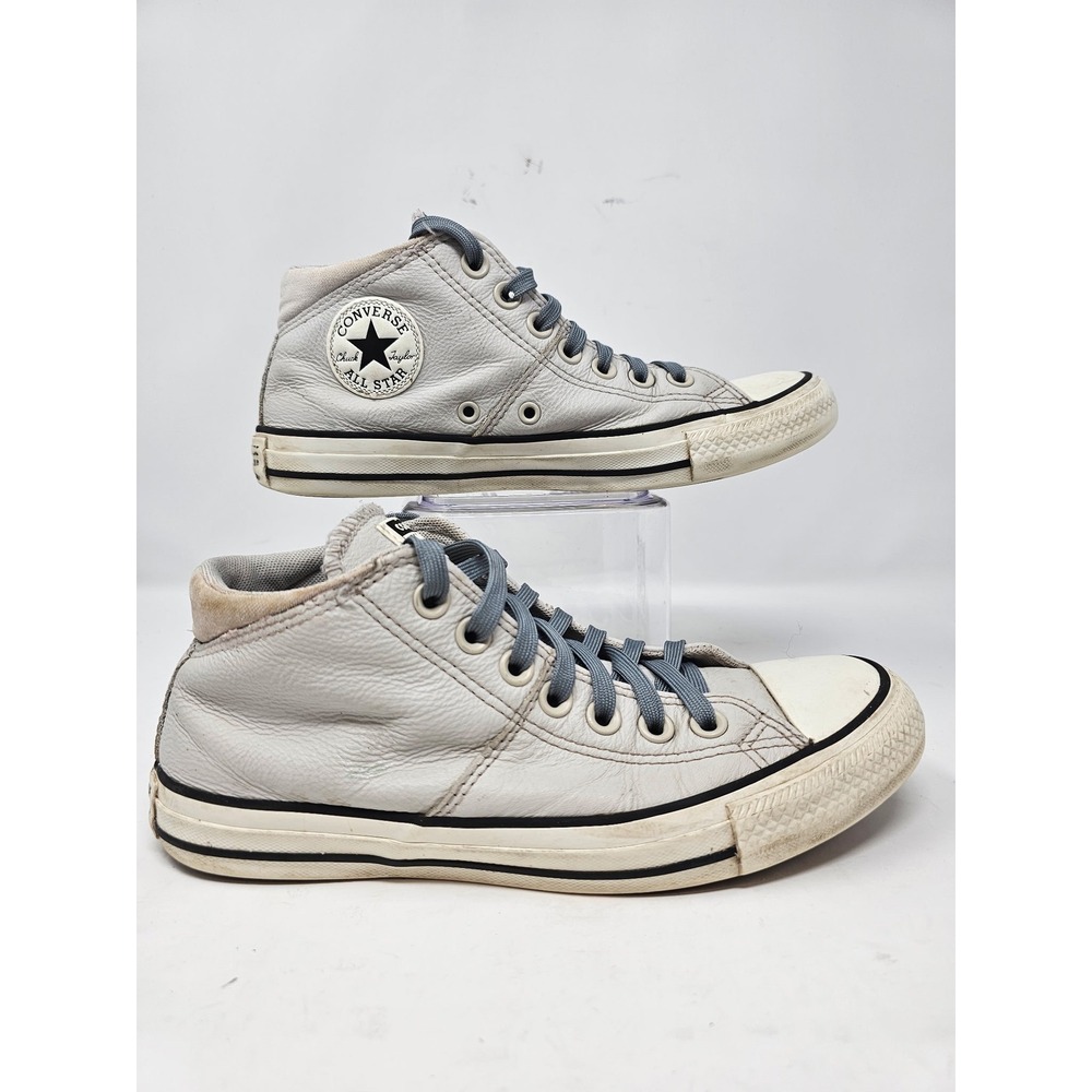 Converse Chuck Taylor All Star Madison Mid‎ Grey Leather Sneakers  Womens 7.5